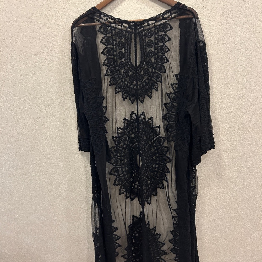 Rachel Zoe Black Lace Kimono